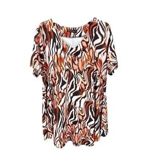 V neck plus tunic long loose fit top 2x